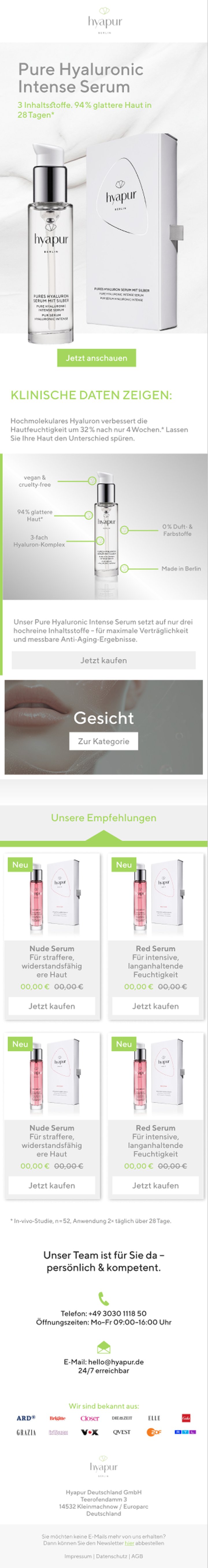 Newsletter-Design — Produkt-Story