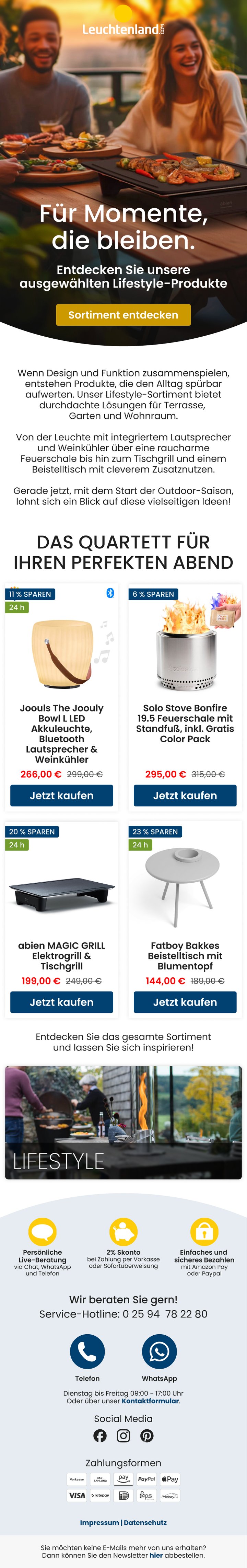 Newsletter-Design — Sortiment & Lifestyle