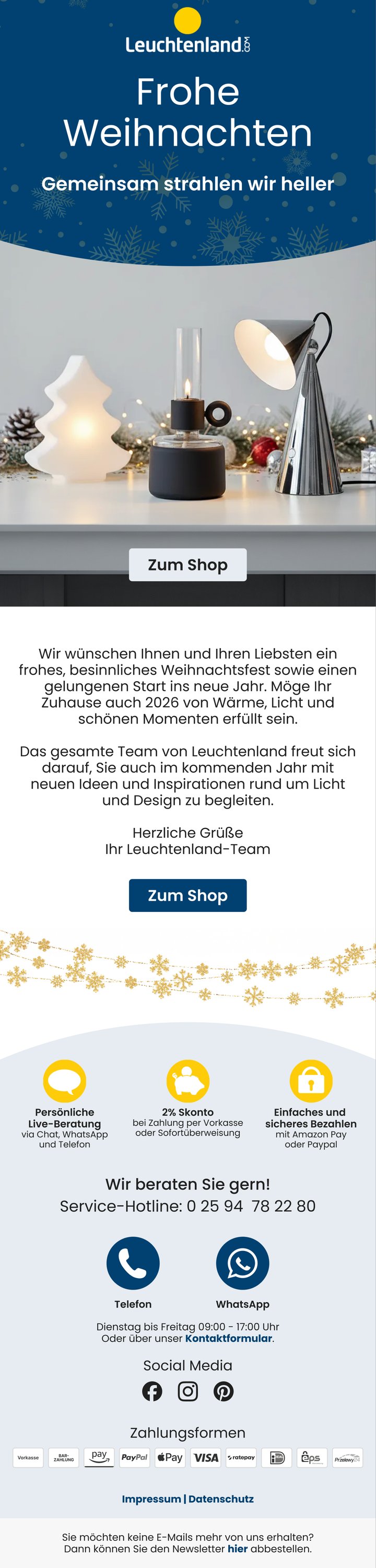 Newsletter-Design — Weihnachts-Kampagne